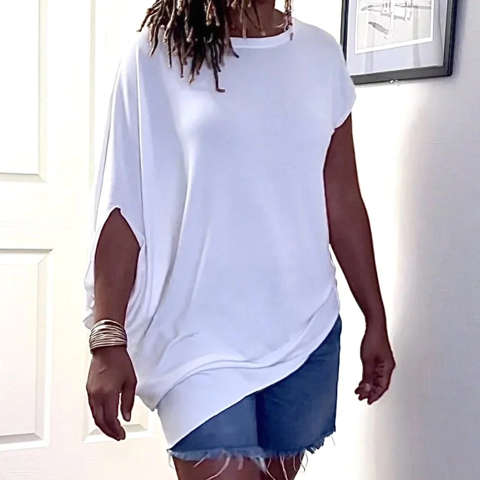 White assymetrical top
