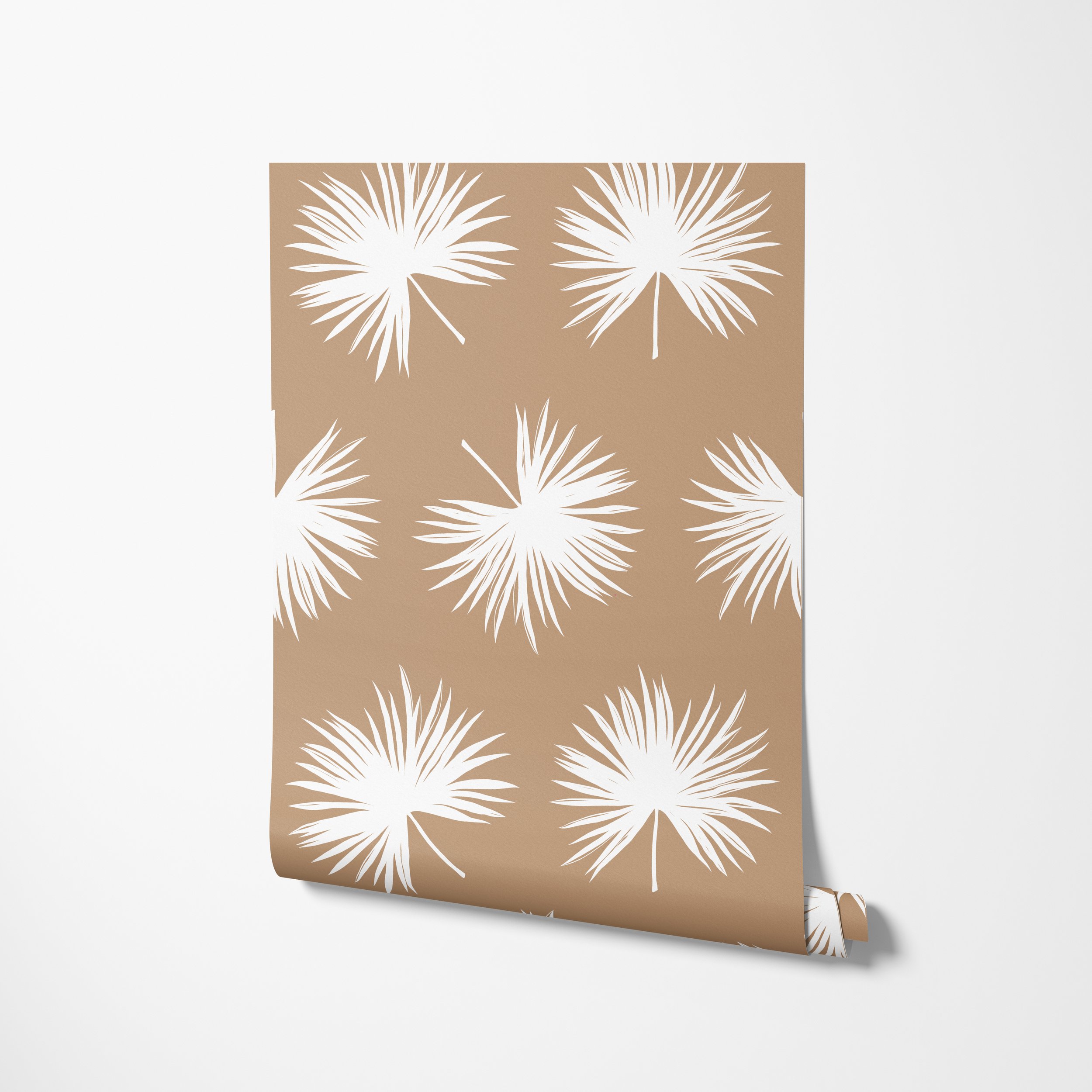 Wallpaper-unrolling-on wall tropi-chic- tan.jpg