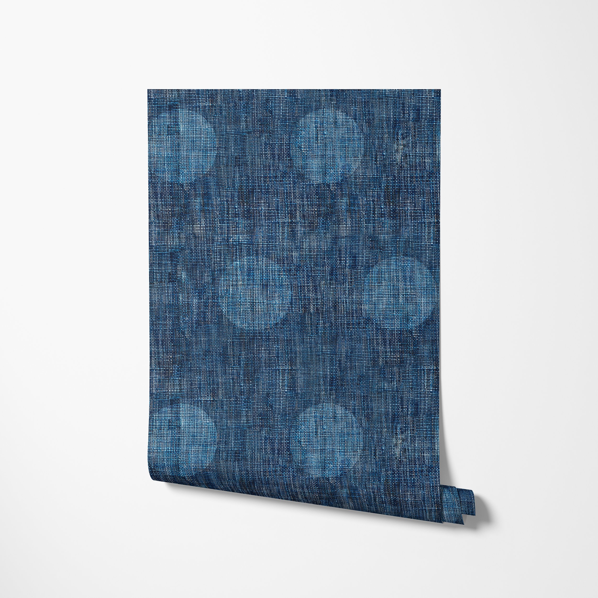 Wallpaper-unrolling-on wall-core-denim-DOTS.jpg