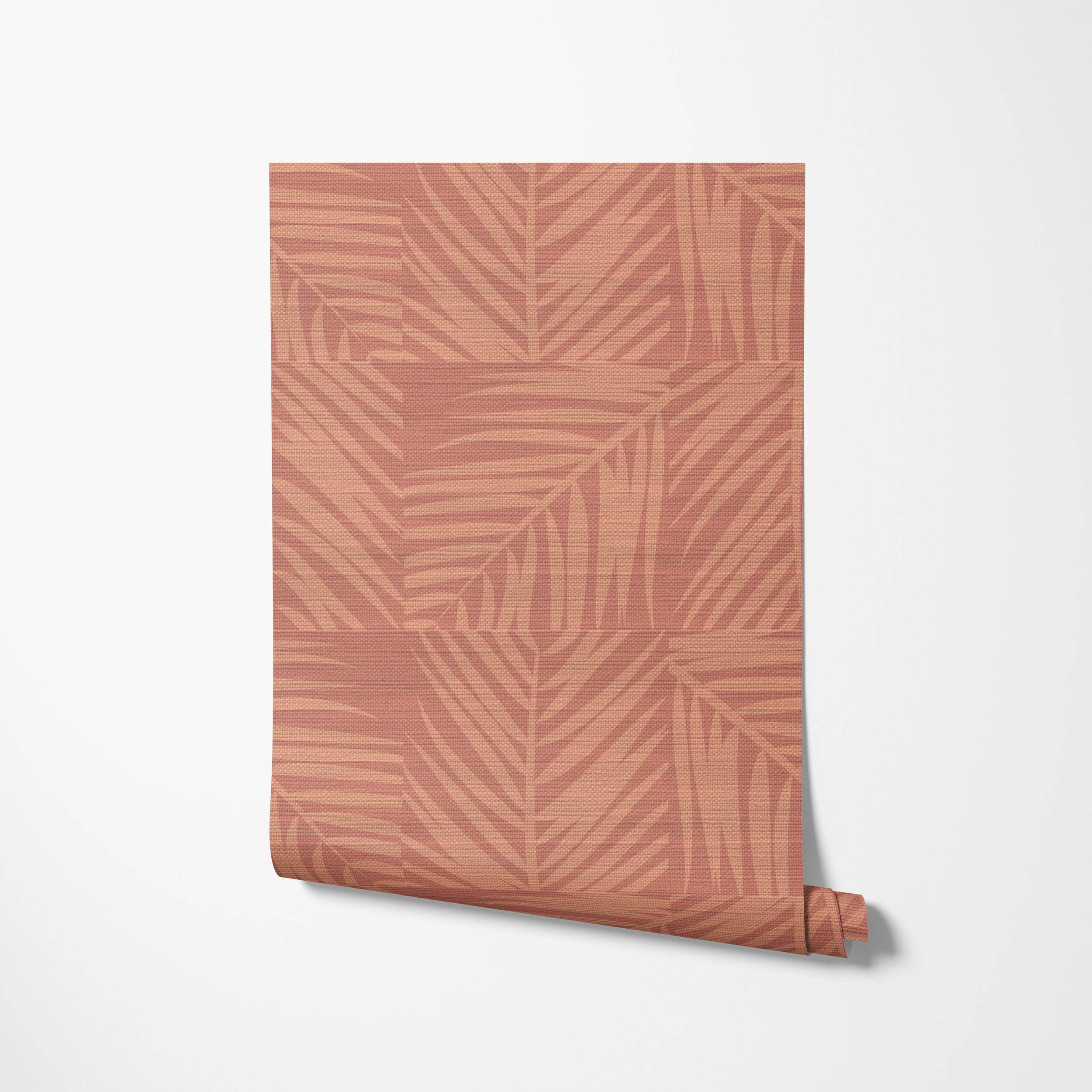 Wallpaper-unrolling-on wall-palm check- coral.jpg
