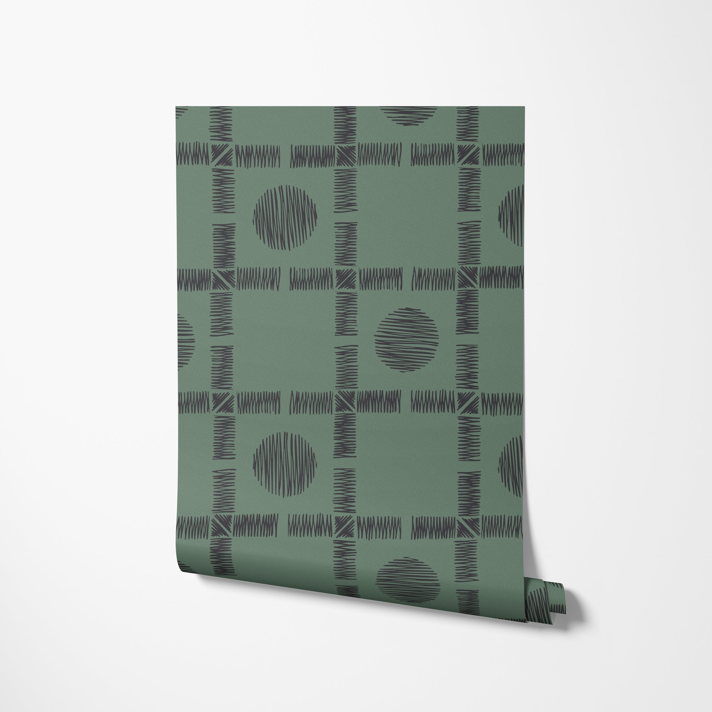 Wallpaper-unrolling-on wall-Stitch craft green.jpg