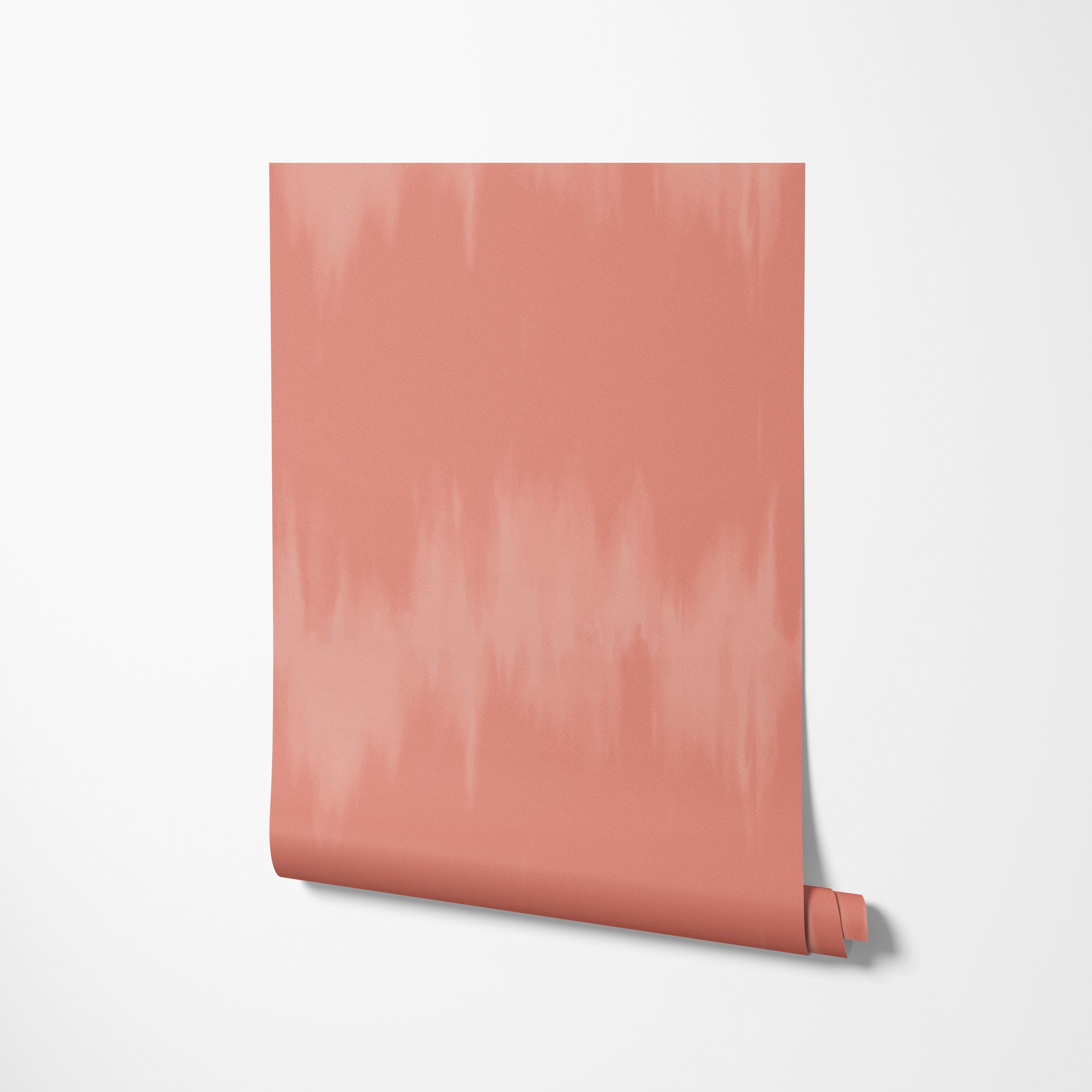 Wallpaper-unrolling-on wall-ombre veil coral.jpg