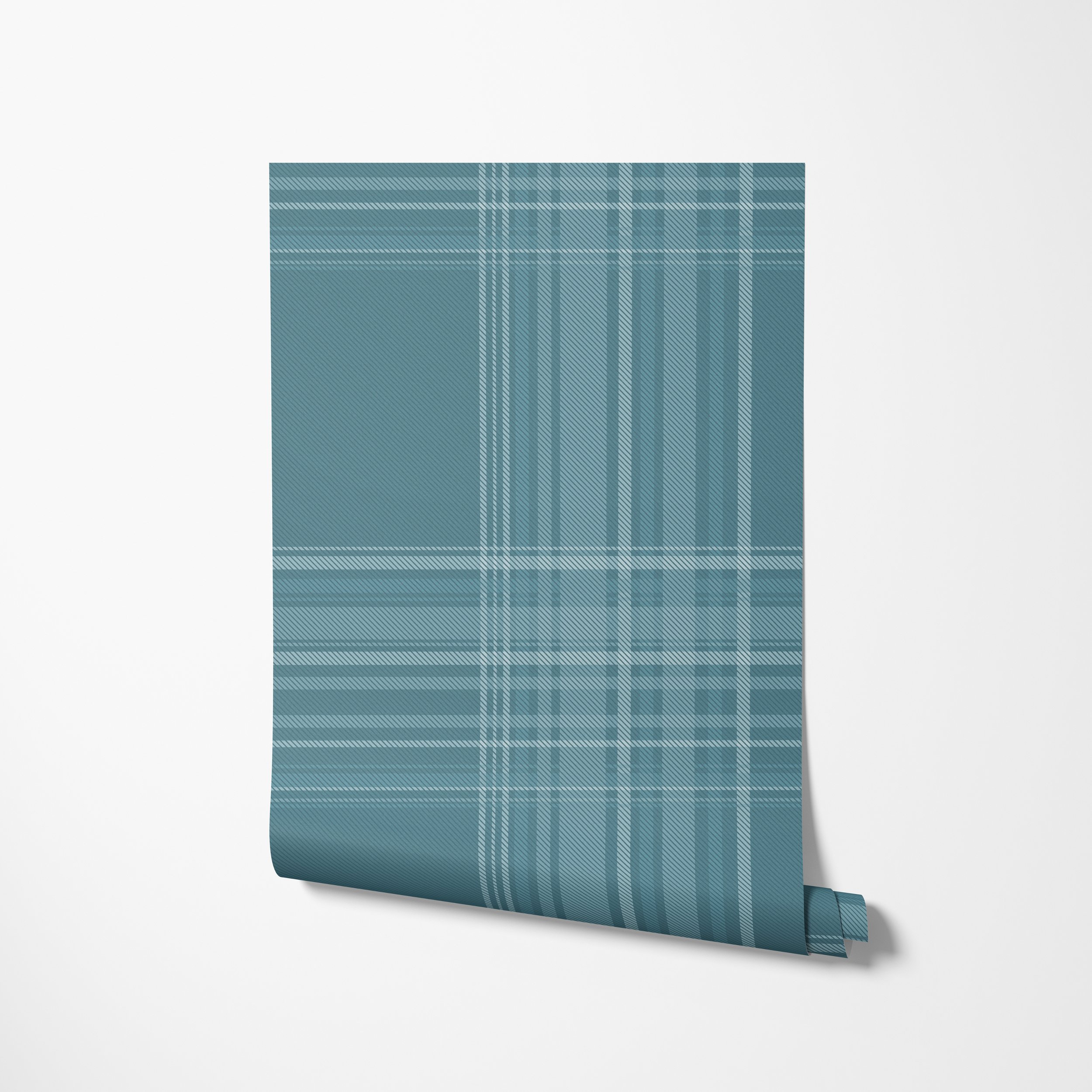 Wallpaper-unrolling-on wall-TAILORED GLEN aqua_.jpg
