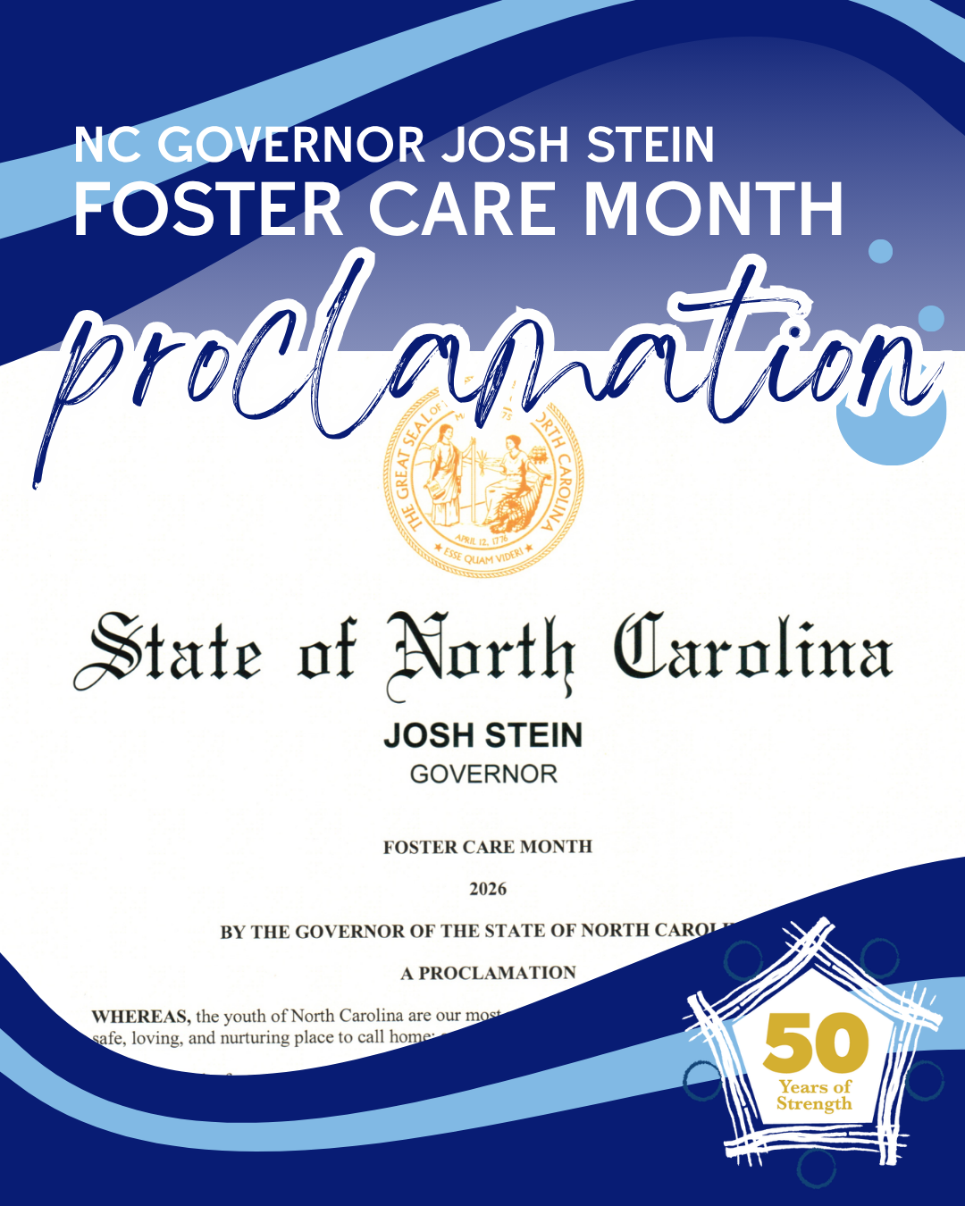 Governor Stein Proclaims Foster Care Month 