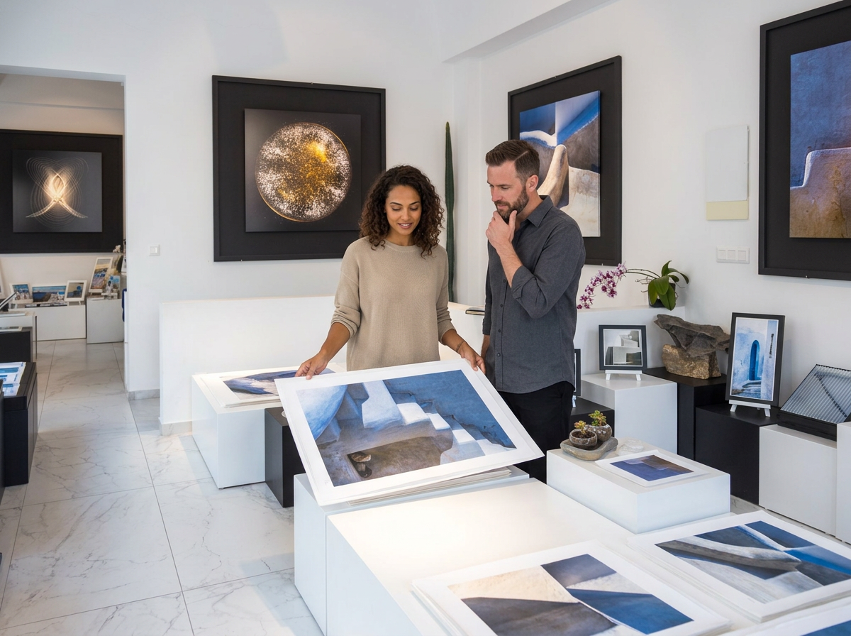 Purchase online limited-edition art prints inspired by Oia, Santorini. These collectible fine art photographs are designed for people seeking elegant travel artwork, distinctive Greek photography and memorable island decor.