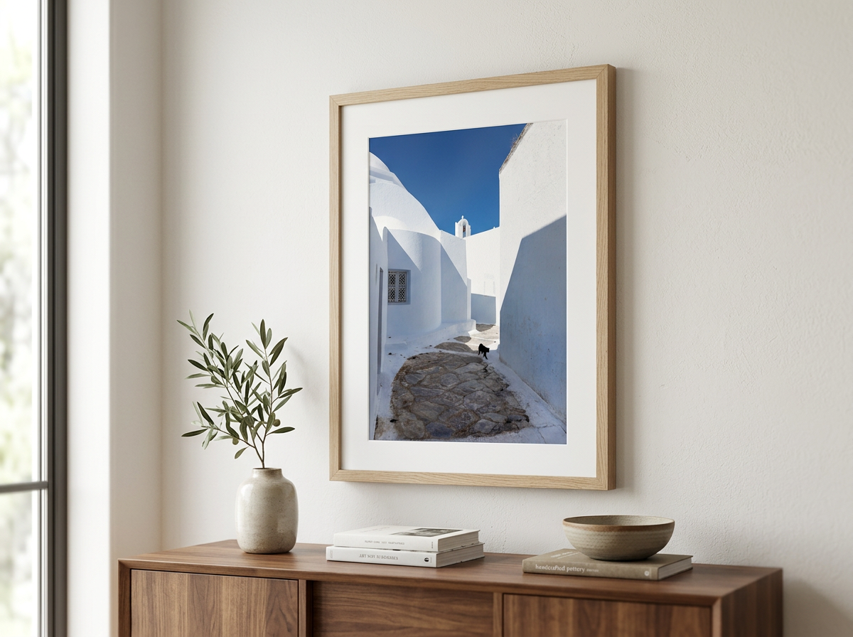 A fine art print of the Santorini caldera, presenting the island’s volcanic cliffs, deep blue sea and iconic Oia scenery. Order this limited-edition photography artwork online with shipping available worldwide.