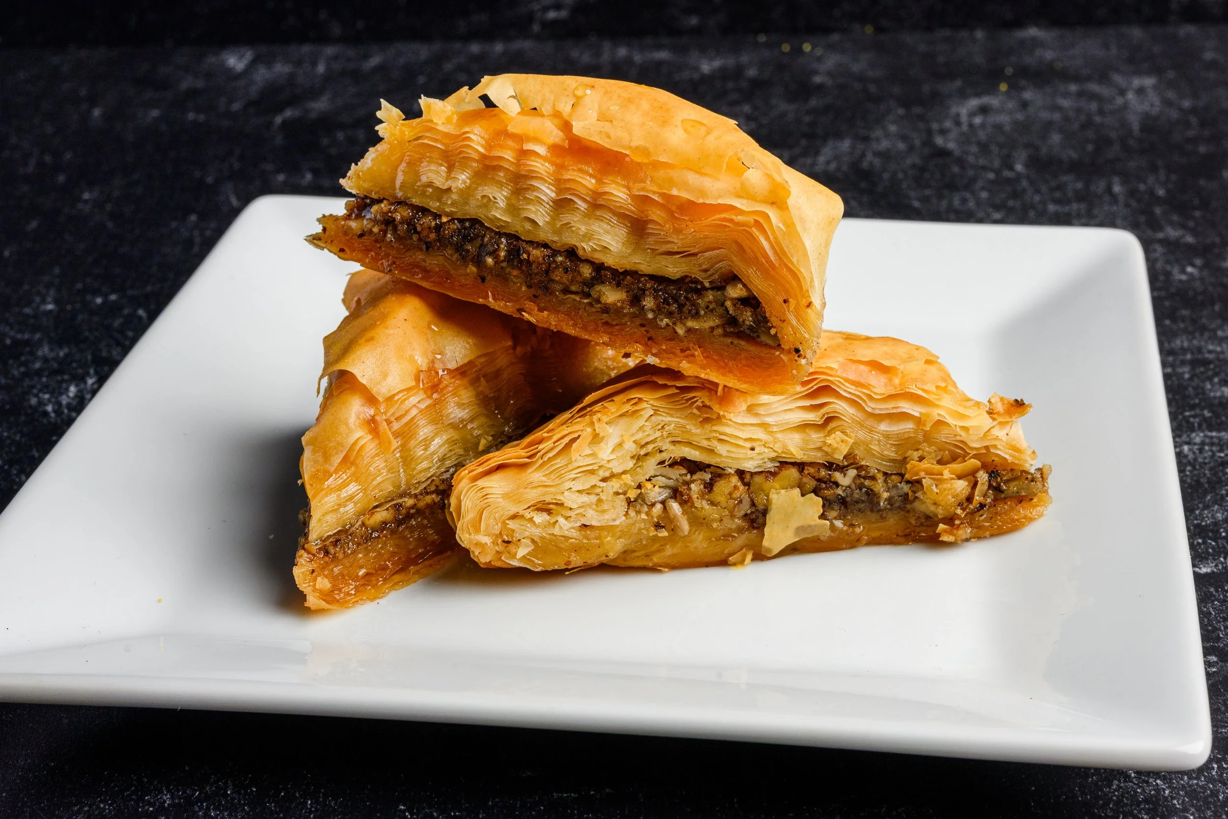 || BAKLAVA || Philo Dough with a layer of chopped walnuts and almonds all soaked in honey 