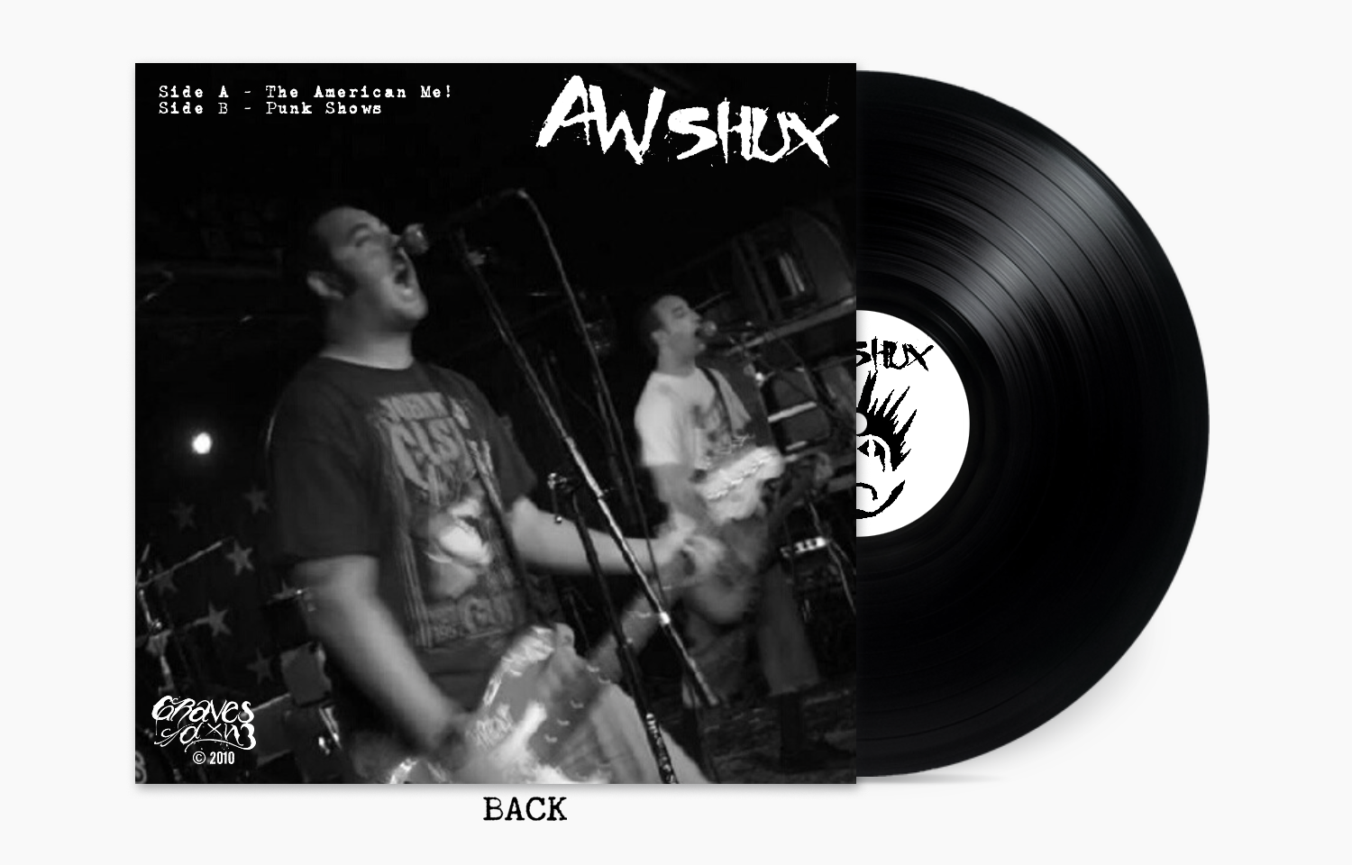 Punk Hardcore Alternative Rock Music - Aw Shux - The American Me! - 7-inch Vinyl Record (back)