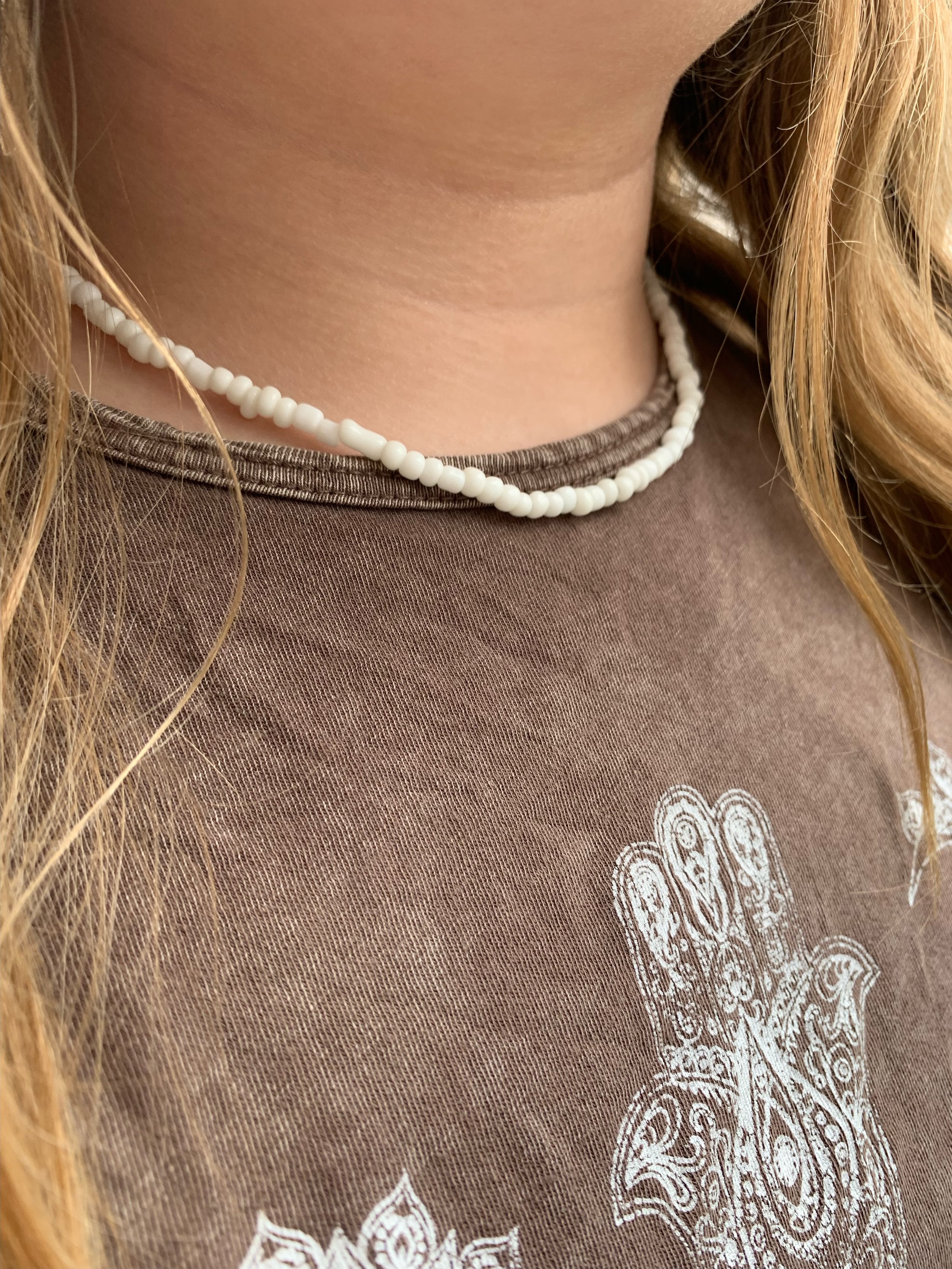 White Beaded Necklace