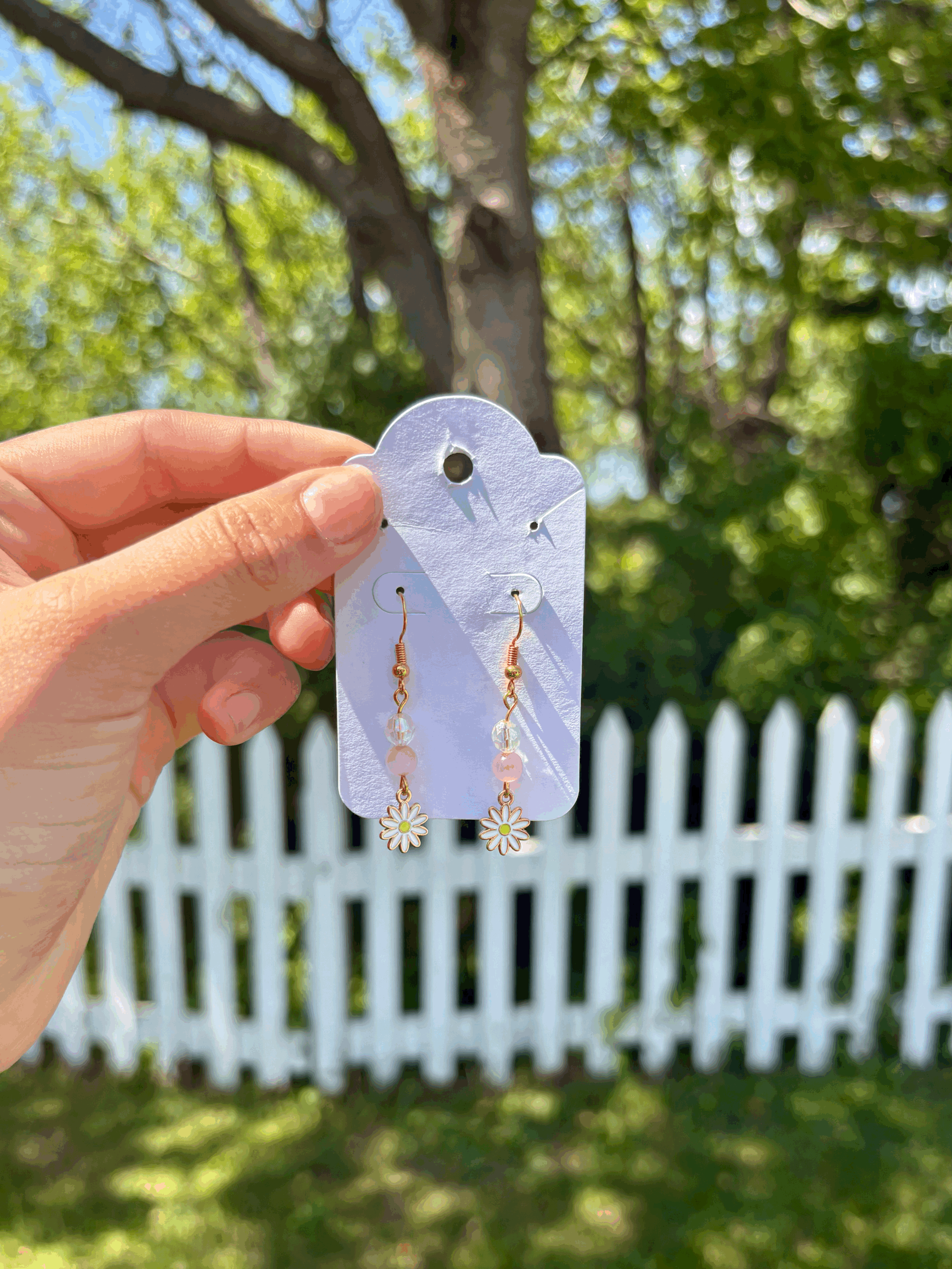 Pink Daisy Earrings