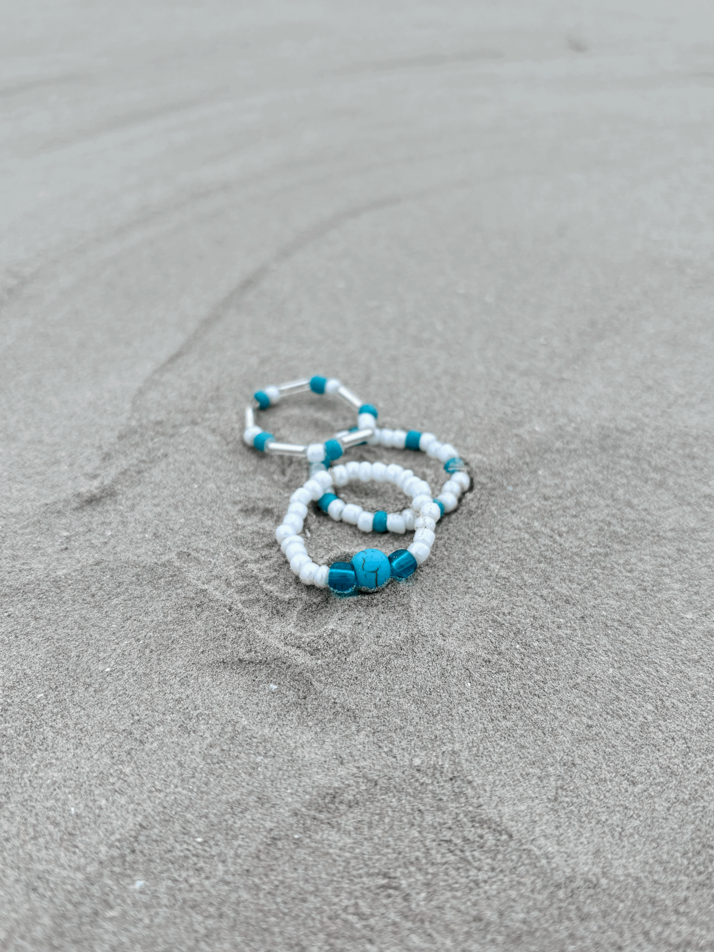Sea foam Whispers Ring Set