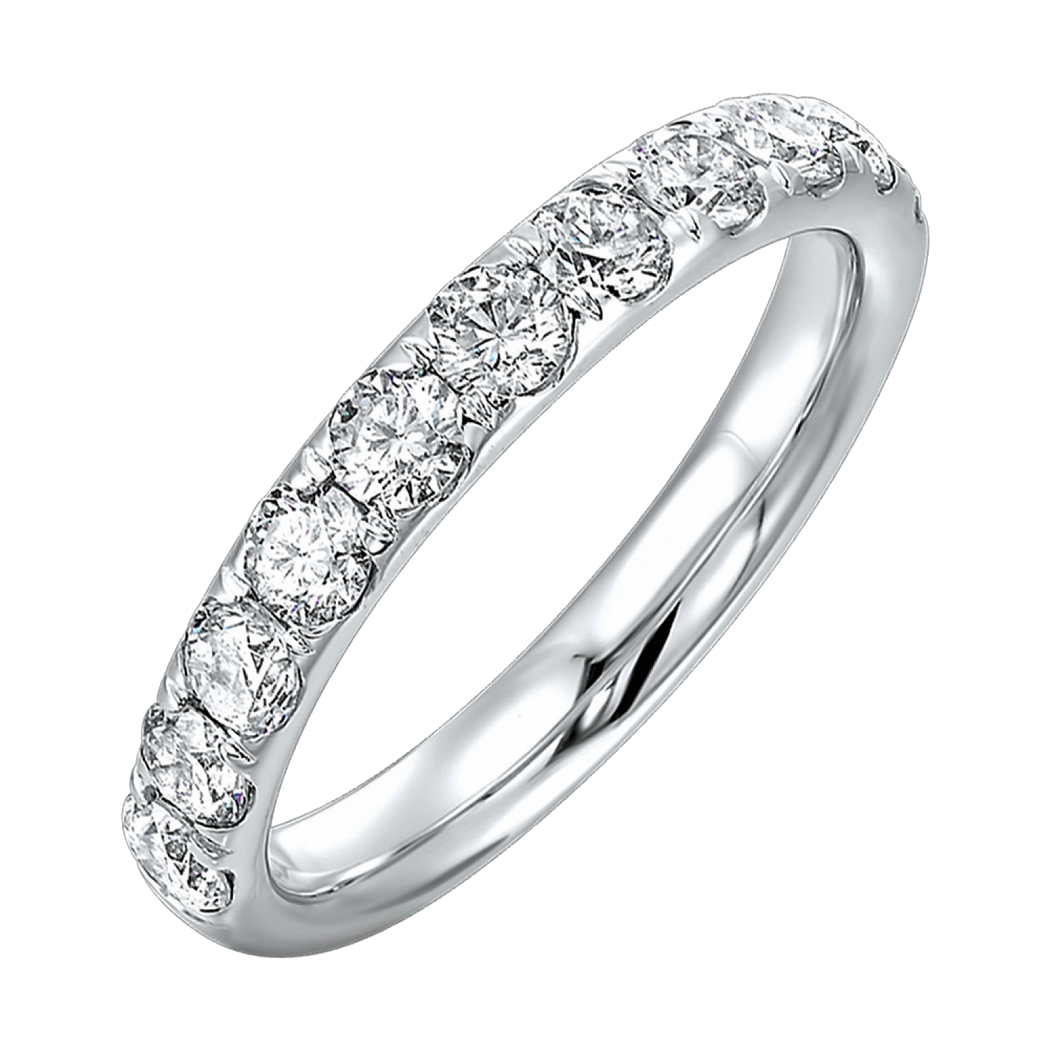 14K White Gold Diamond Band