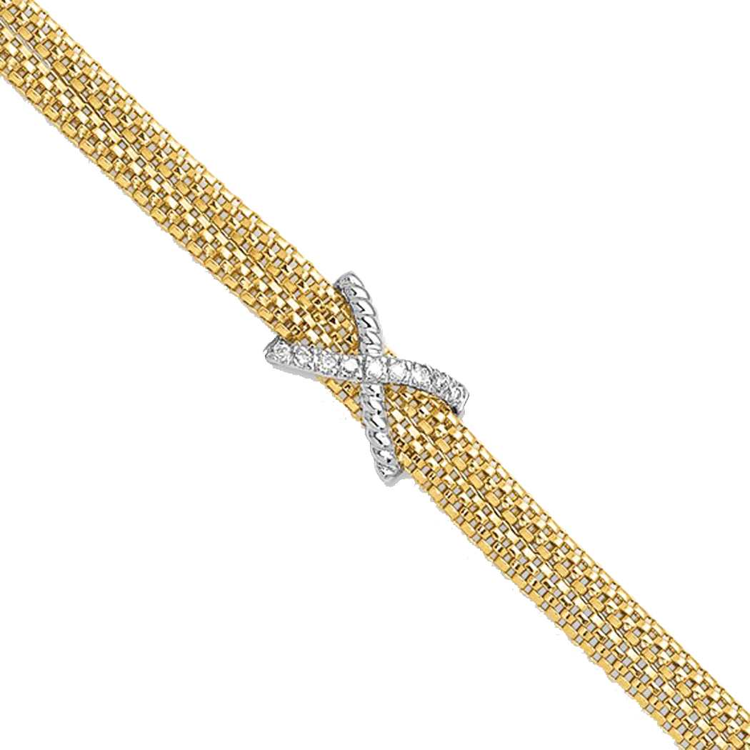 14K Two Tone Diamond Bracelet