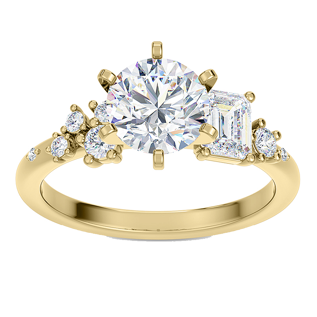 14K Yellow Gold Diamond Semi Mount