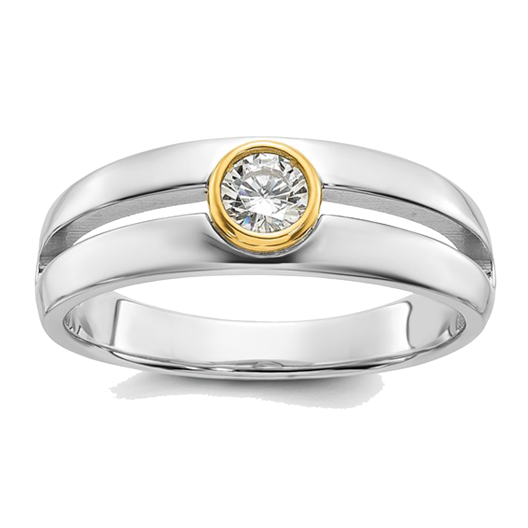 14K Two Tone Gold Diamond Ring