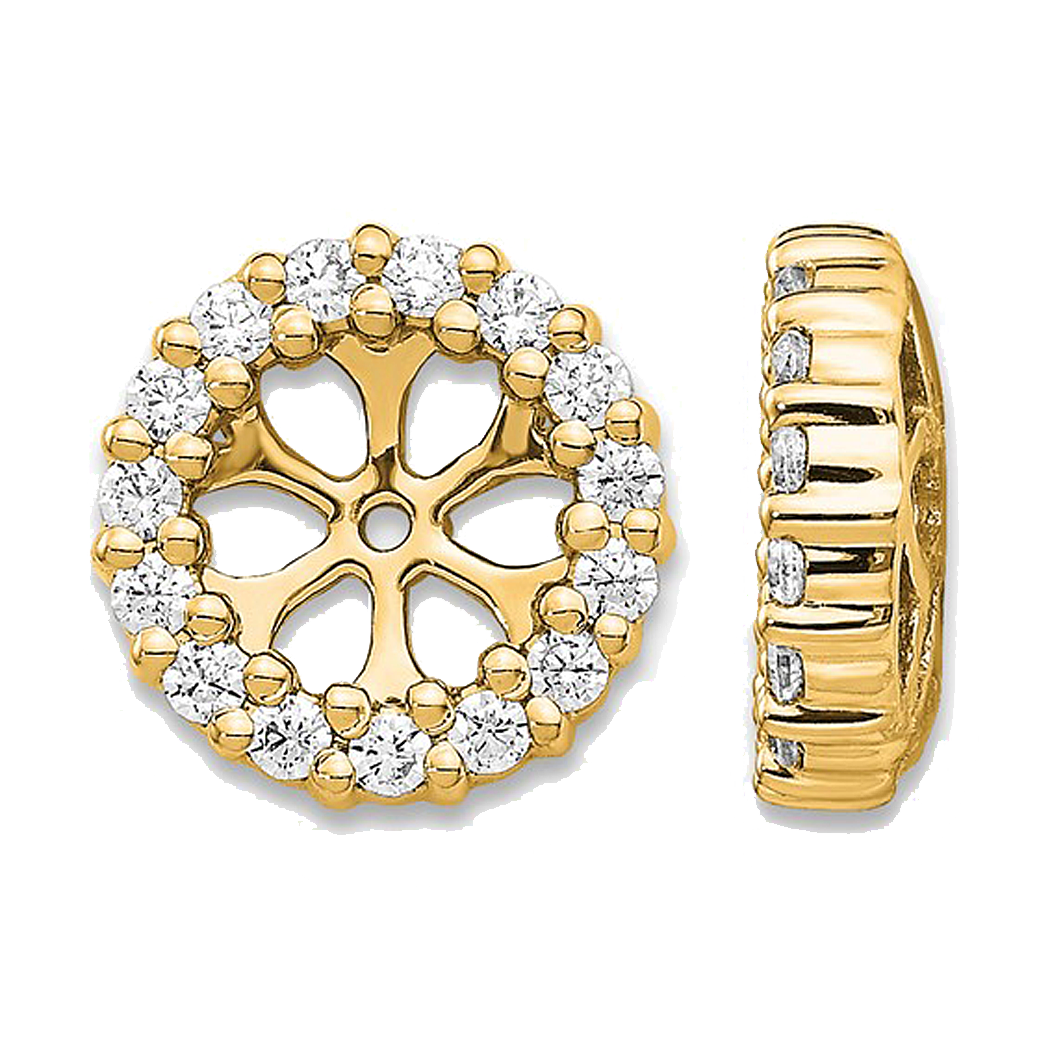 14K Yellow Gold Diamond Earring Jackets