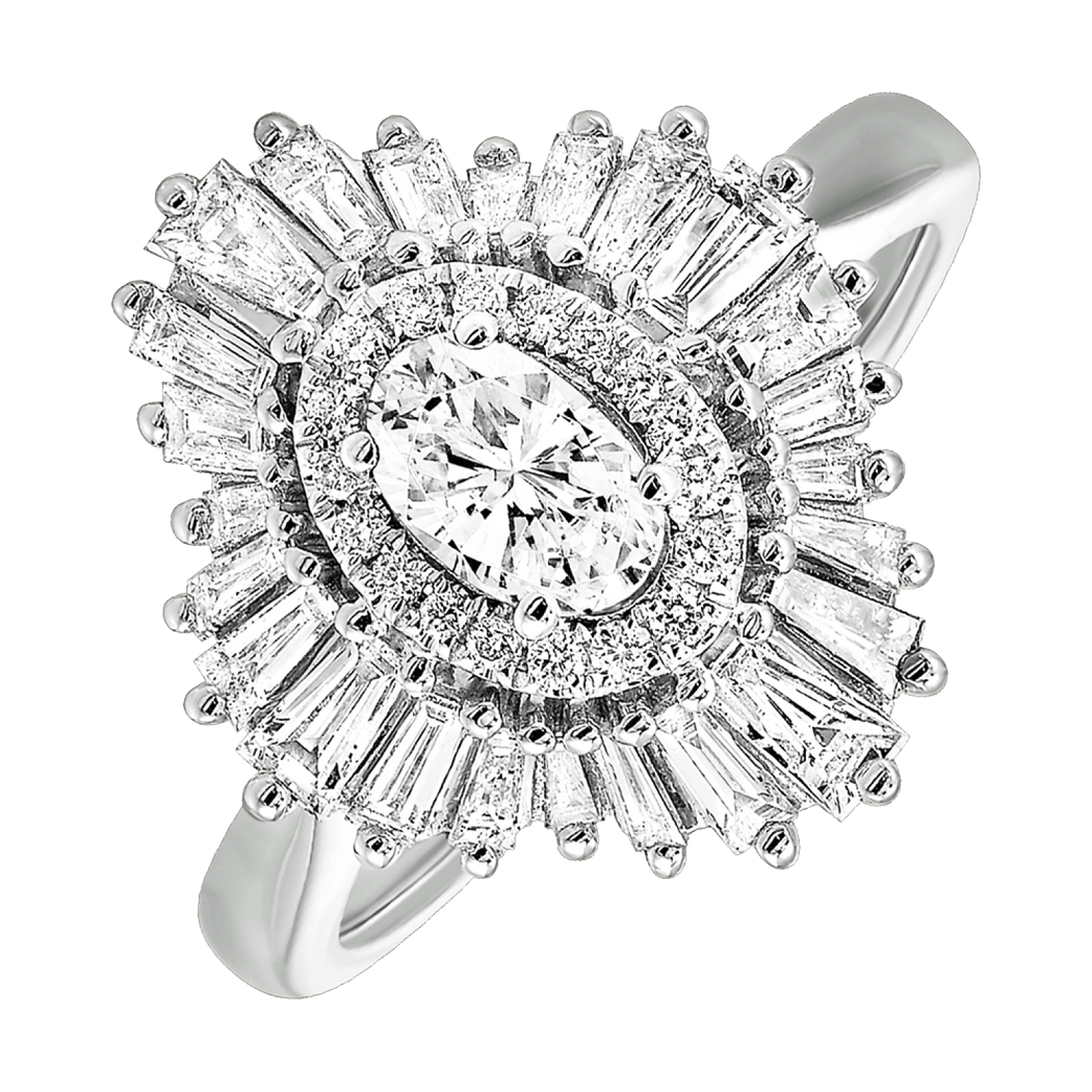 14K White Gold Diamond Ring