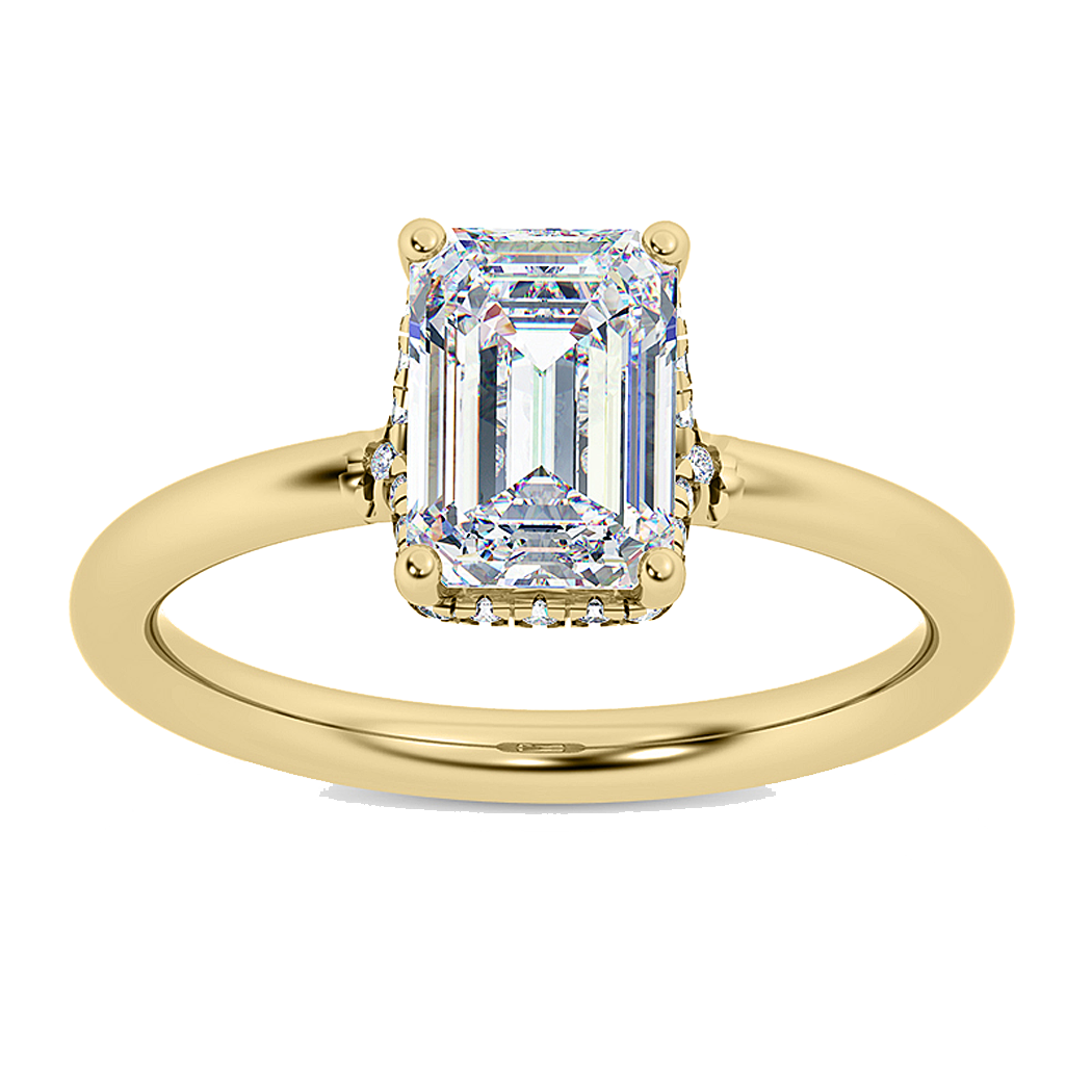 18K Yellow Gold Diamond Semi Mount