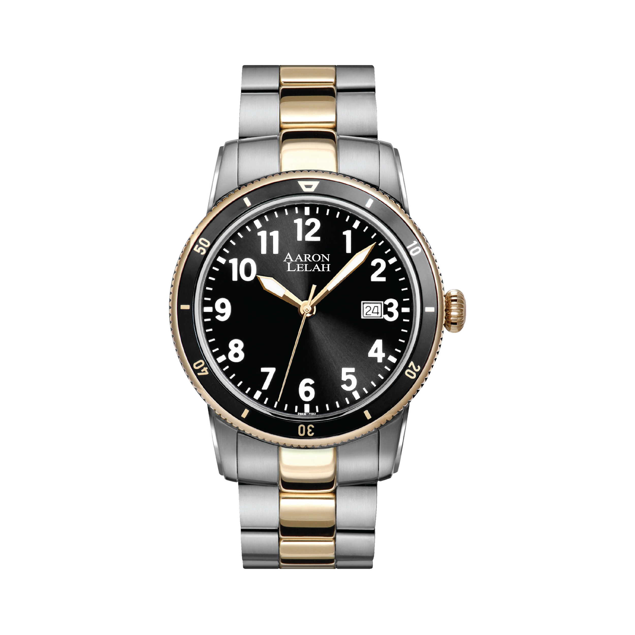 Two Tone Stainless Steel with Black Dial, Screw Down Diver Crown, 330 ft Water Resistance, 10 Year Lithium Battery, 44.3mm Case Diameter