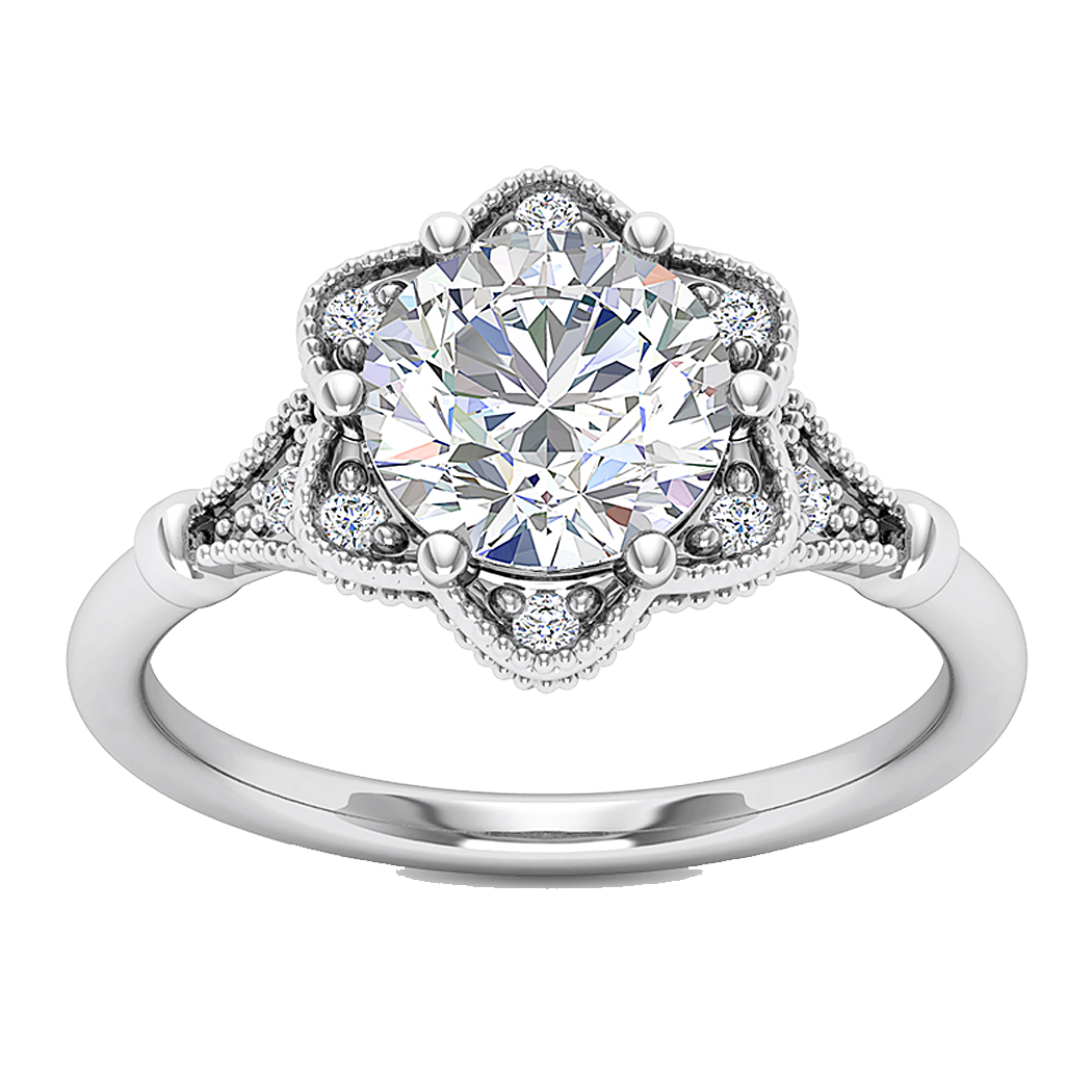 18K White Gold Diamond Semi Mount