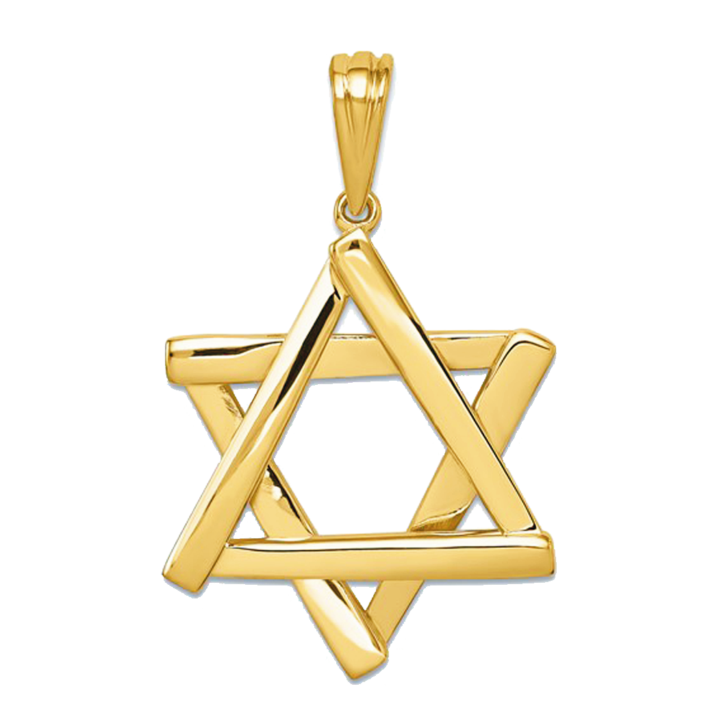 14K Yellow Gold Star of David Pendant