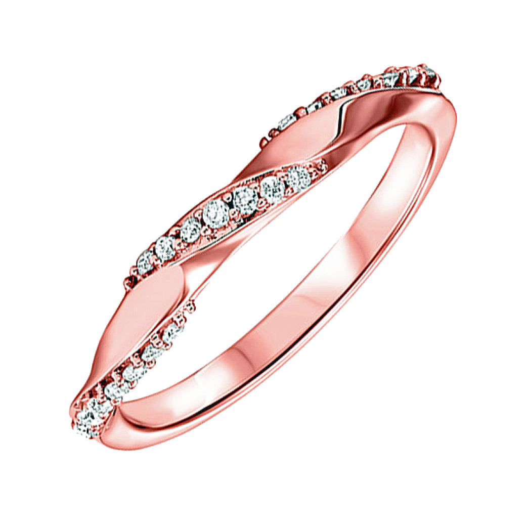10K Rose Gold Diamond Twisted Band