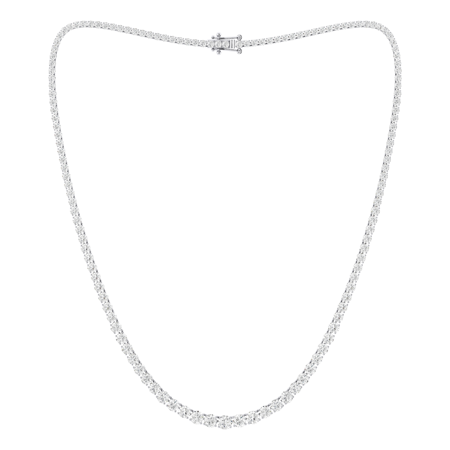 14K White Gold Tennis Necklace with Lab Grown Diamonds