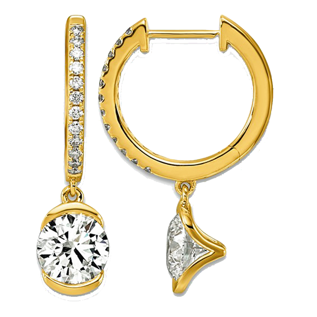 14K Yellow Gold Lab Grown Diamond Earrings