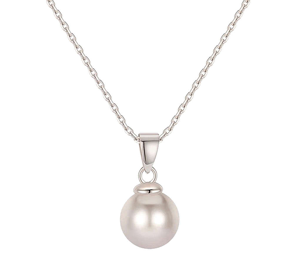 Sterling Silver Pearl Drop Pendant with Chain