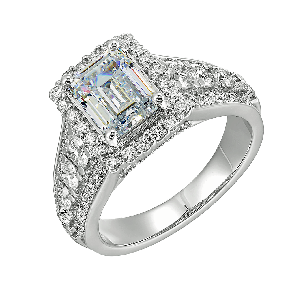 14K White Gold Diamond Semi Mount Ring