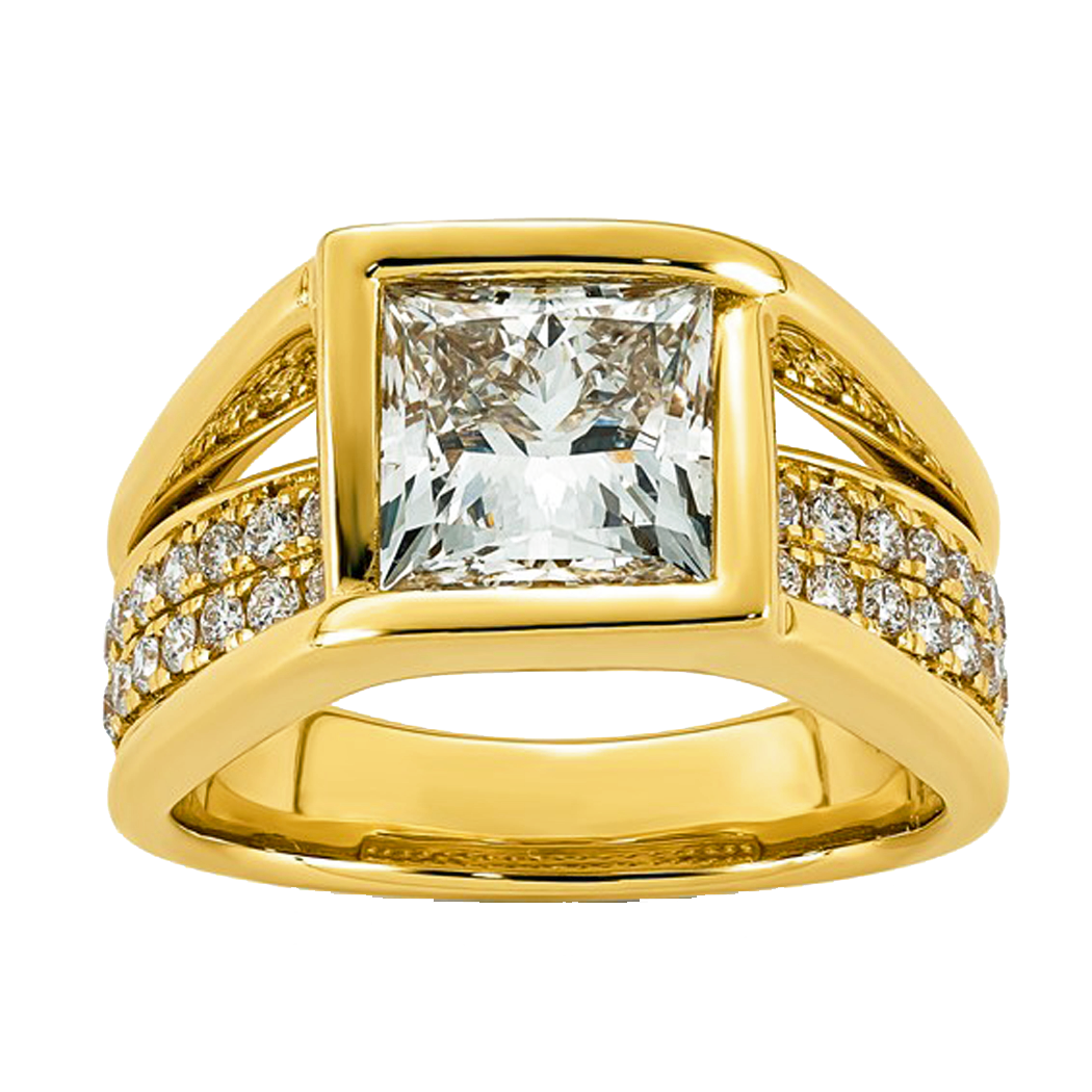 14K Yellow Gold Lab Grown Diamond Engagement Ring