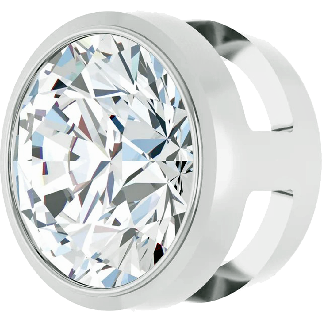 14K White Gold Lab Diamond Bezel Pendant Slide