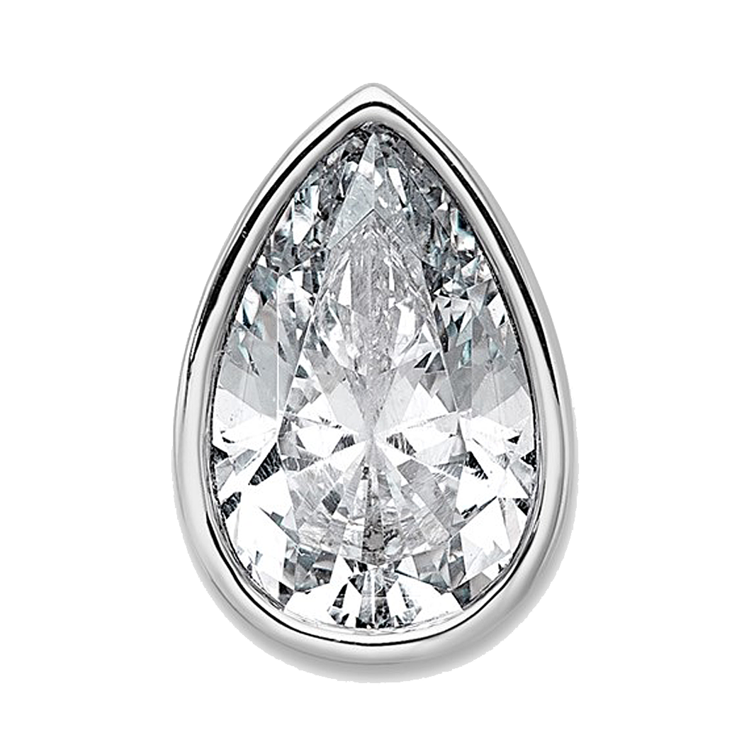 14K White Gold Lab Grown Diamond Bezel Pendant Slide