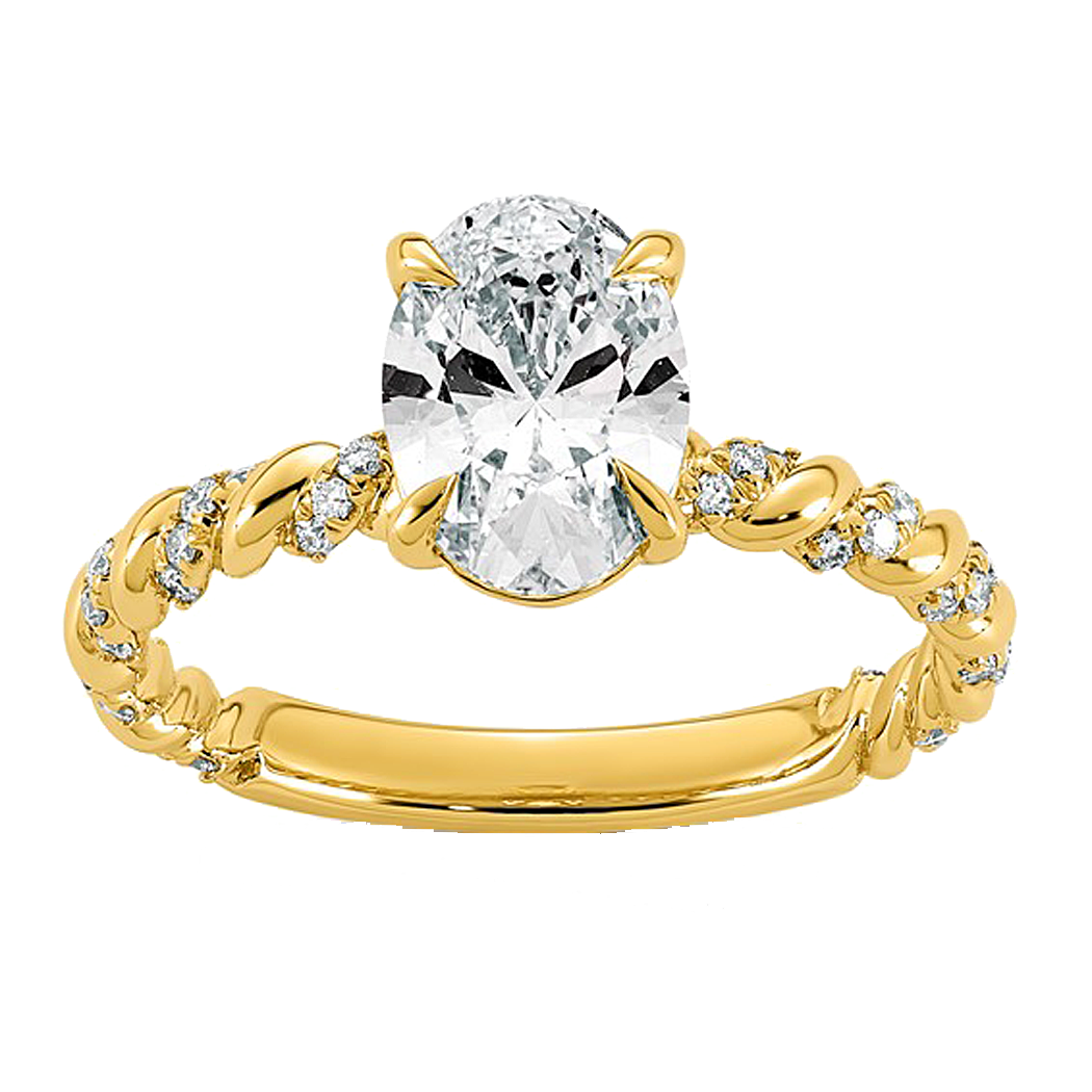 14K Yellow Gold Lab Grown Engagement Ring
