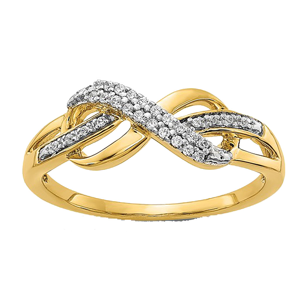 10K Yellow Gold Diamond Infinity Ring