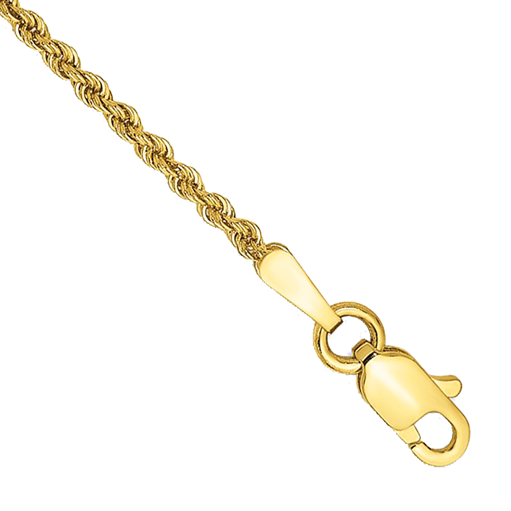 10K Yellow Gold Rope Chain Anklet