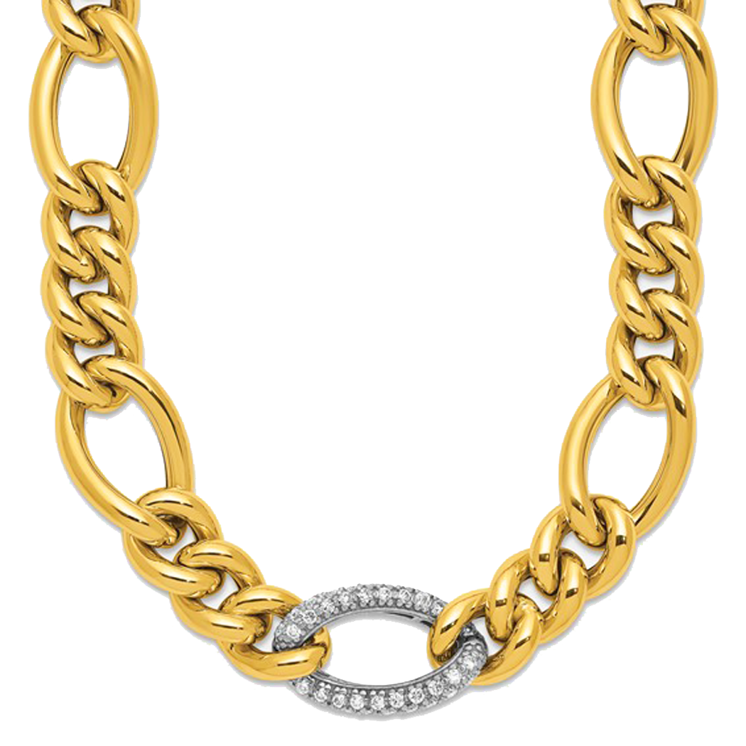 14K Two Tone Diamond Necklace