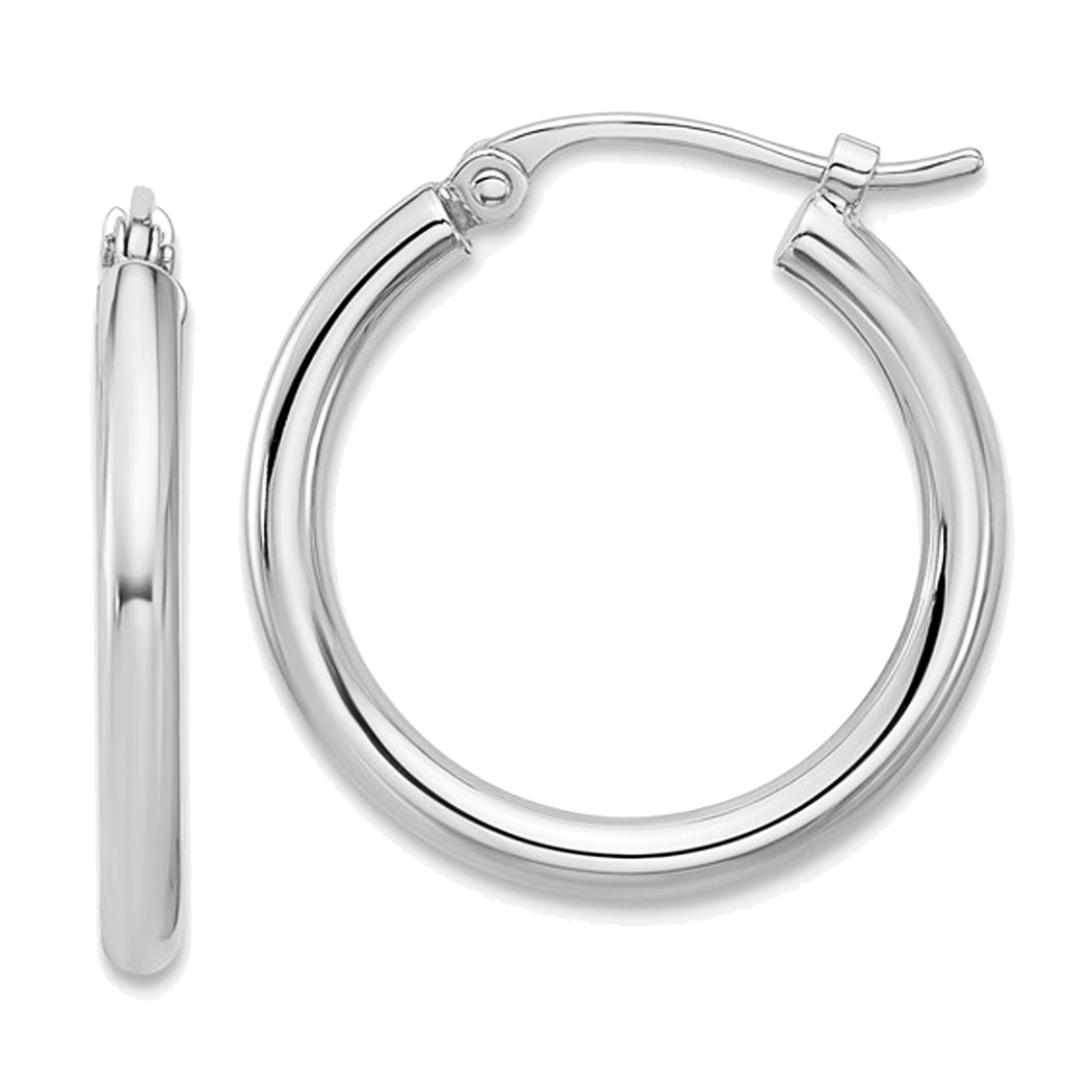Platinum Hoop Earrings
