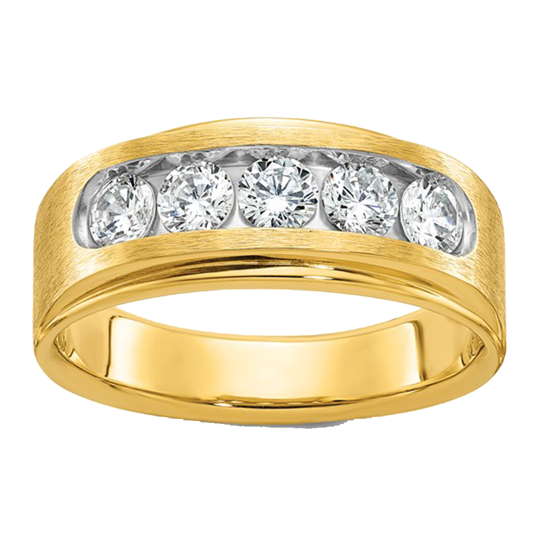 14K Yellow Gold Lab Grown Diamond Band