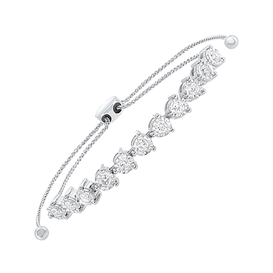 14K White Gold Diamond Bracelet