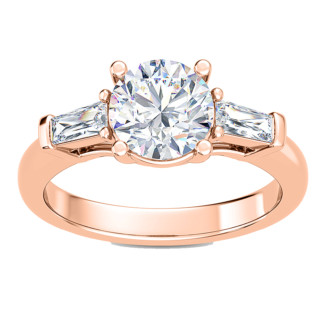 14K Rose Gold Diamond Semi Mount