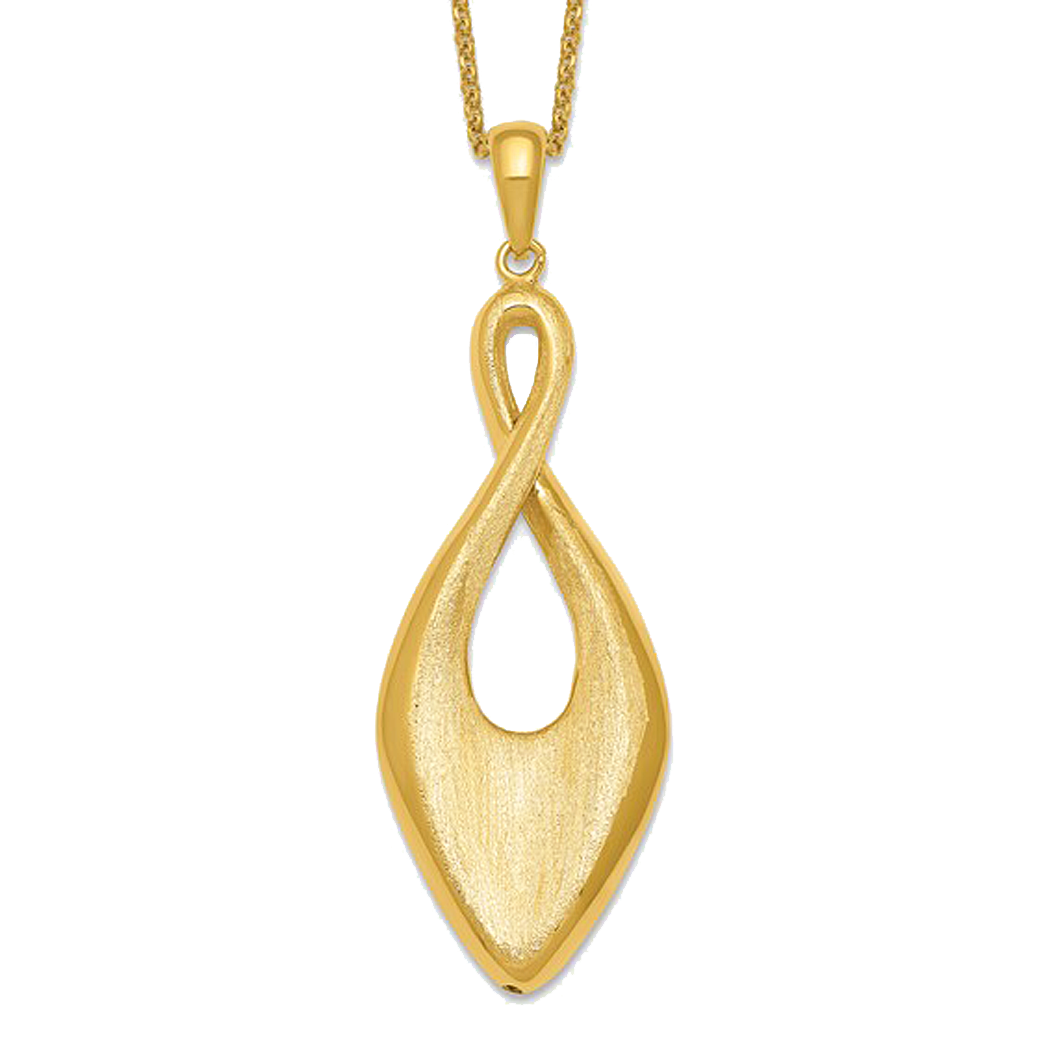 Gold Plated Sterling Silver Fancy Drop Pendant with Chain