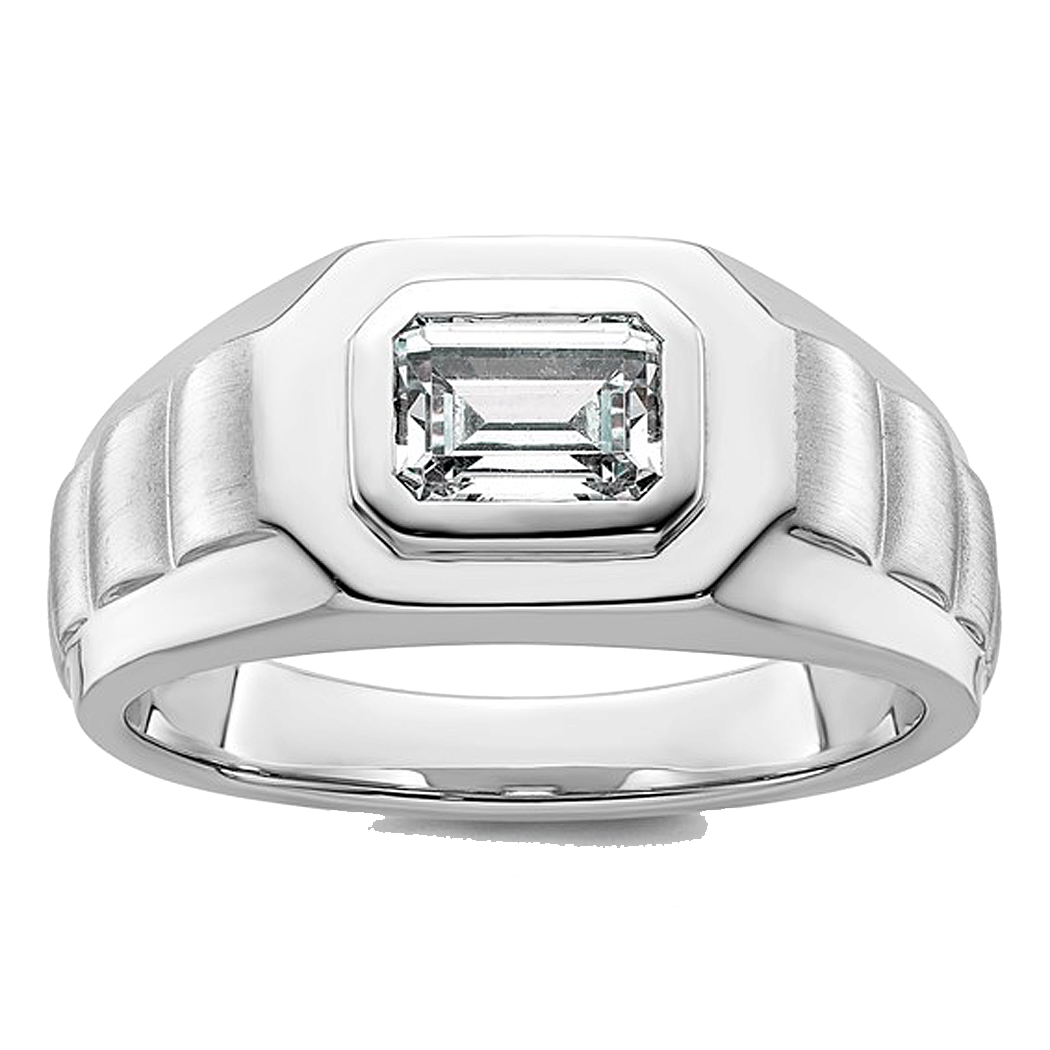 14K White Gold Gent's Lab Grown Diamond Ring