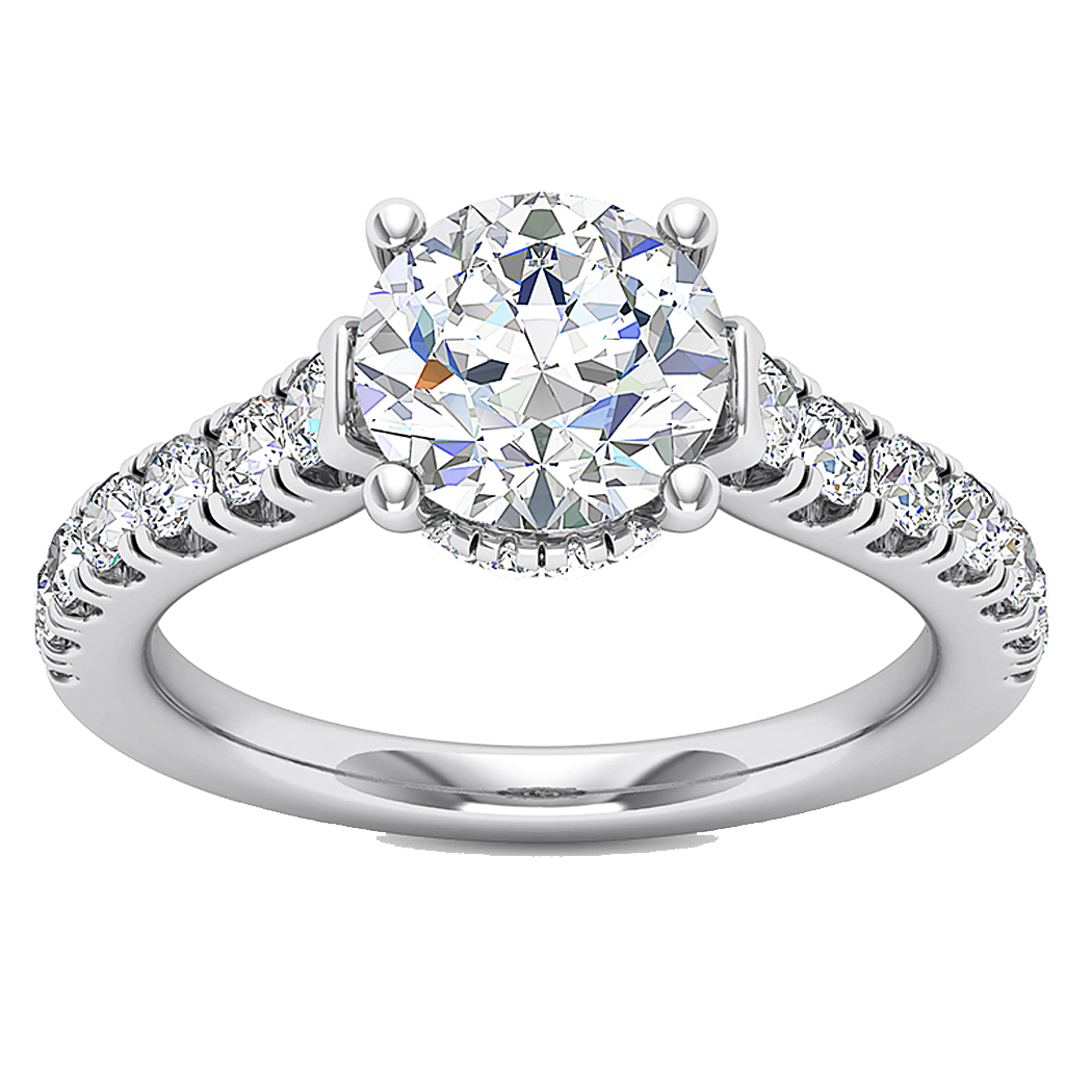 14K White Gold Diamond Semi Mount