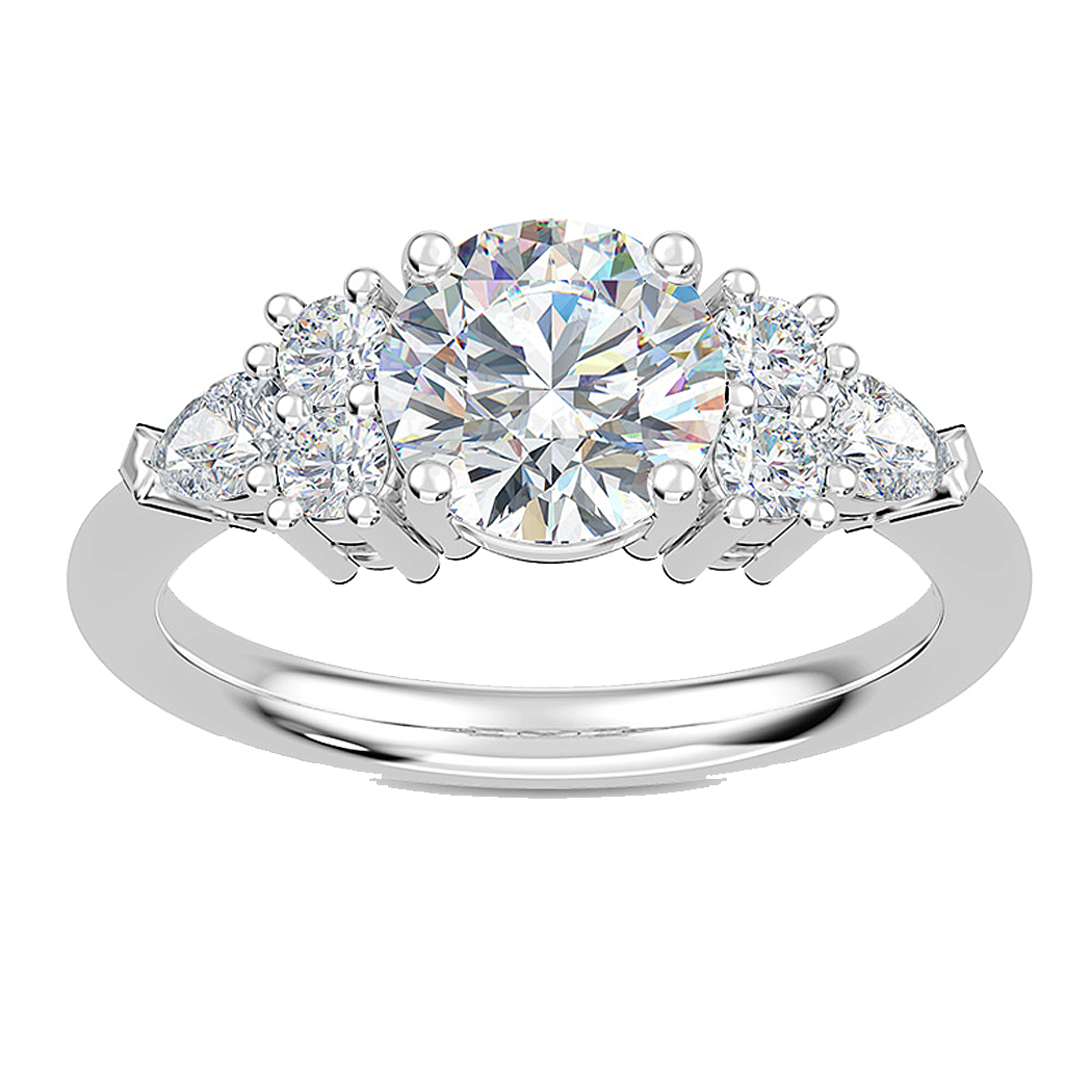 14K White Gold Diamond Semi Mount