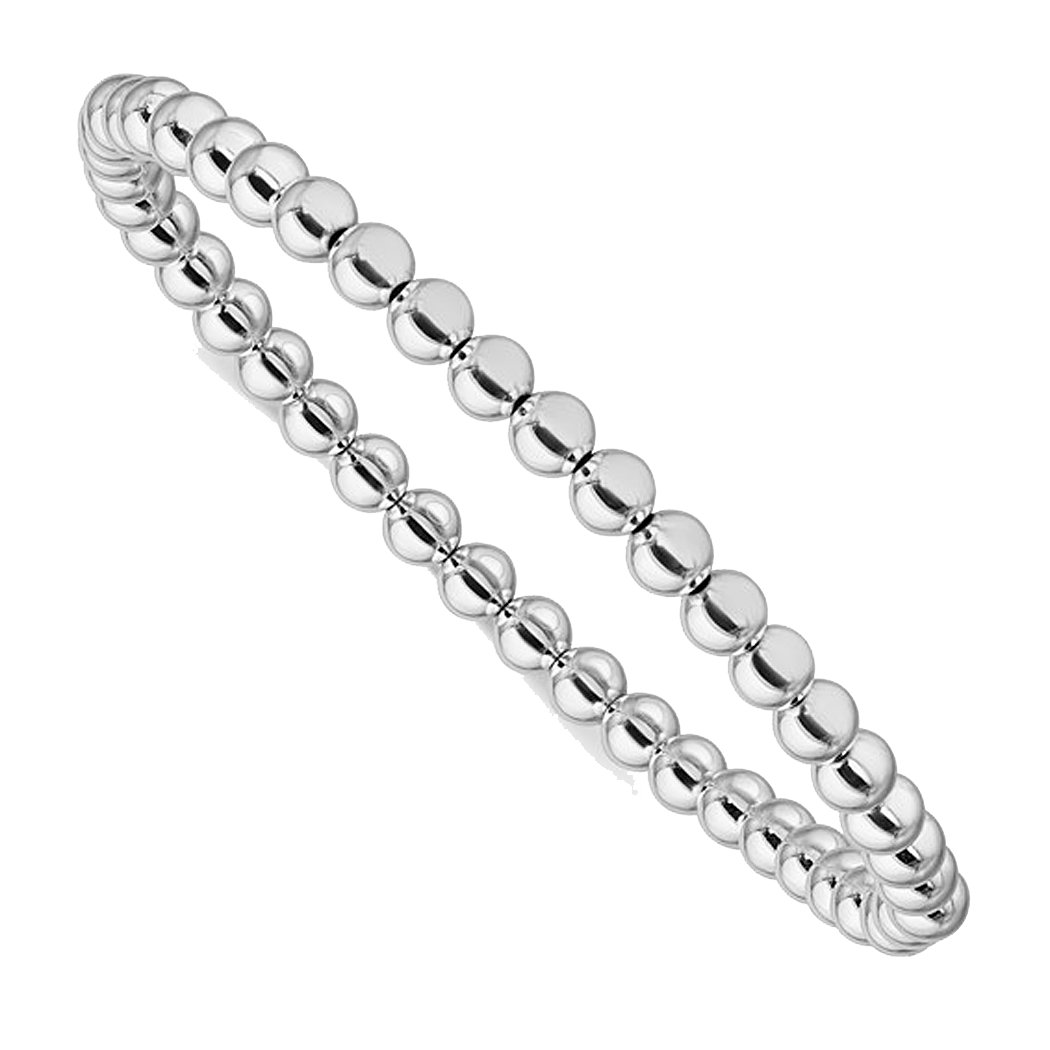 Sterling Silver Beaded Stretch Bracelet