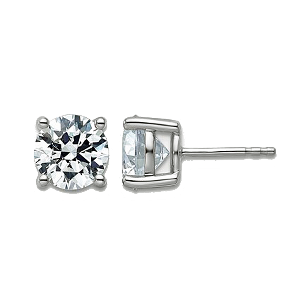14K White Gold 4.00ct t/w Lab Grown Diamond Studs