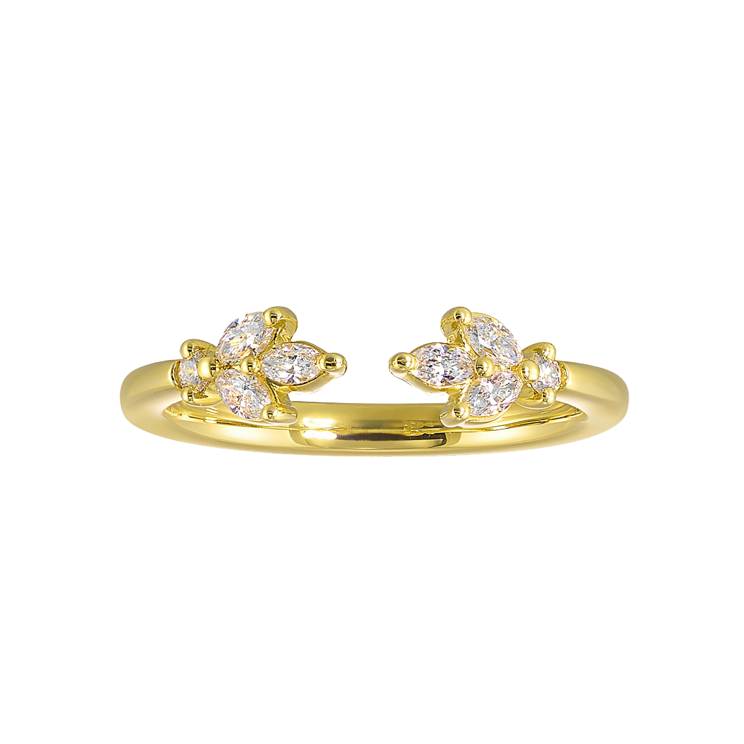 14K Yellow Gold Diamond Open Ring