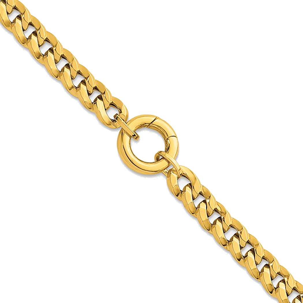 14K Yellow Gold Curb Link Charm Bracelet