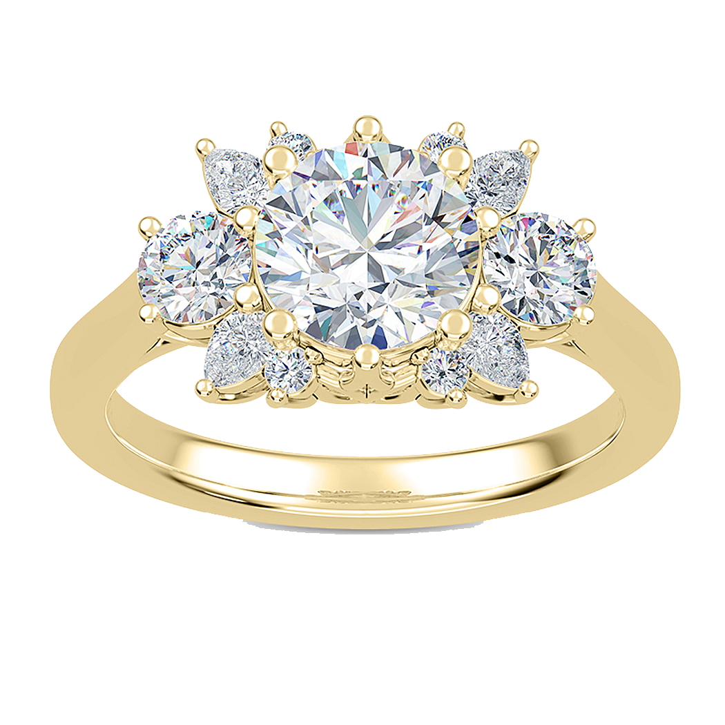 14K Yellow Gold Diamond Semi Mount